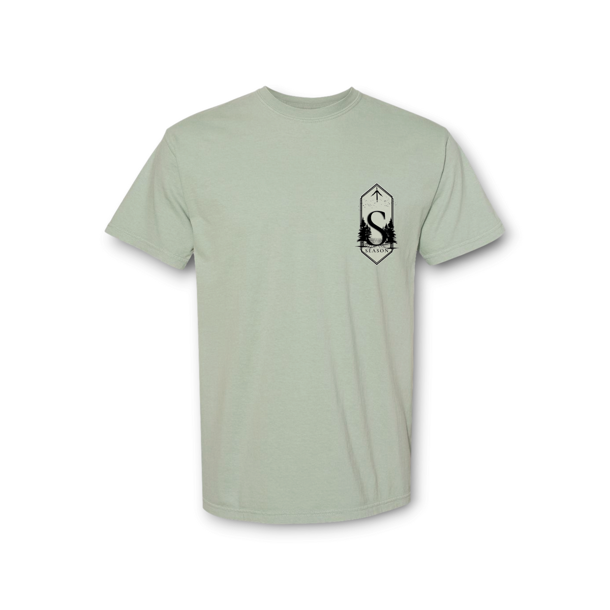 Season bay green Comfort Colors 1717 t-shirt featuring a black Hog Gambrel graphic on the chest