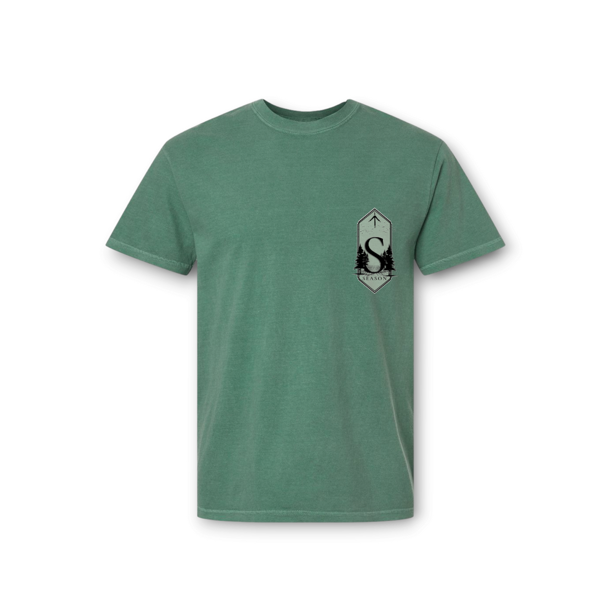 Season Struttin Season light green Comfort Colors ring-spun cotton t-shirt with turkey hunting graphic on chest