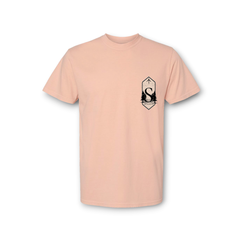 Season Struttin Season light peachy Comfort Colors ring-spun cotton t-shirt with a small chest graphic